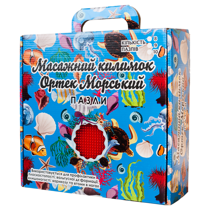 Килимок масажний "Пазли Морський" 6 елементів 27x28 см