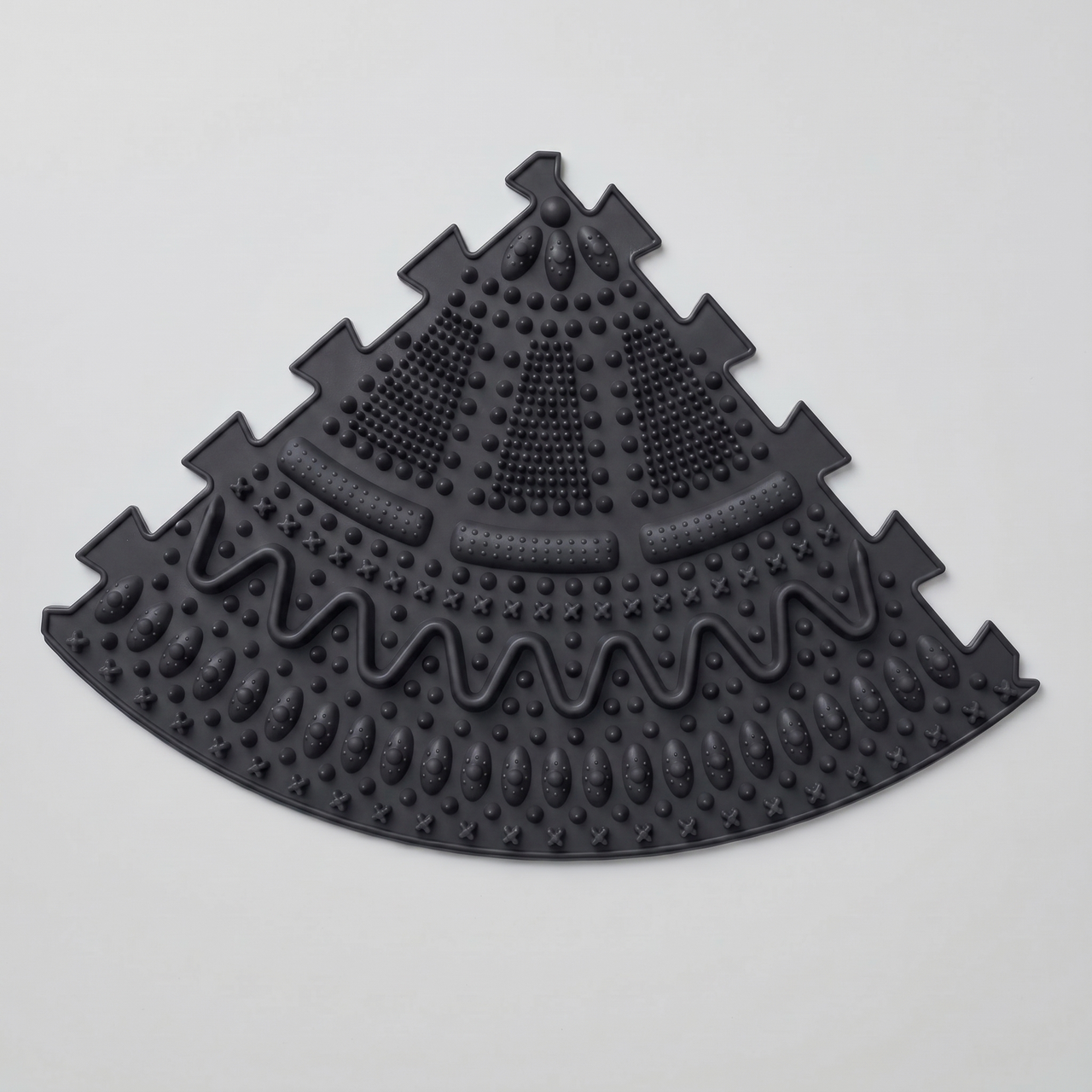 Килимок масажний Ortek "Колючки" 4 сектори Графітовий 35x25 см