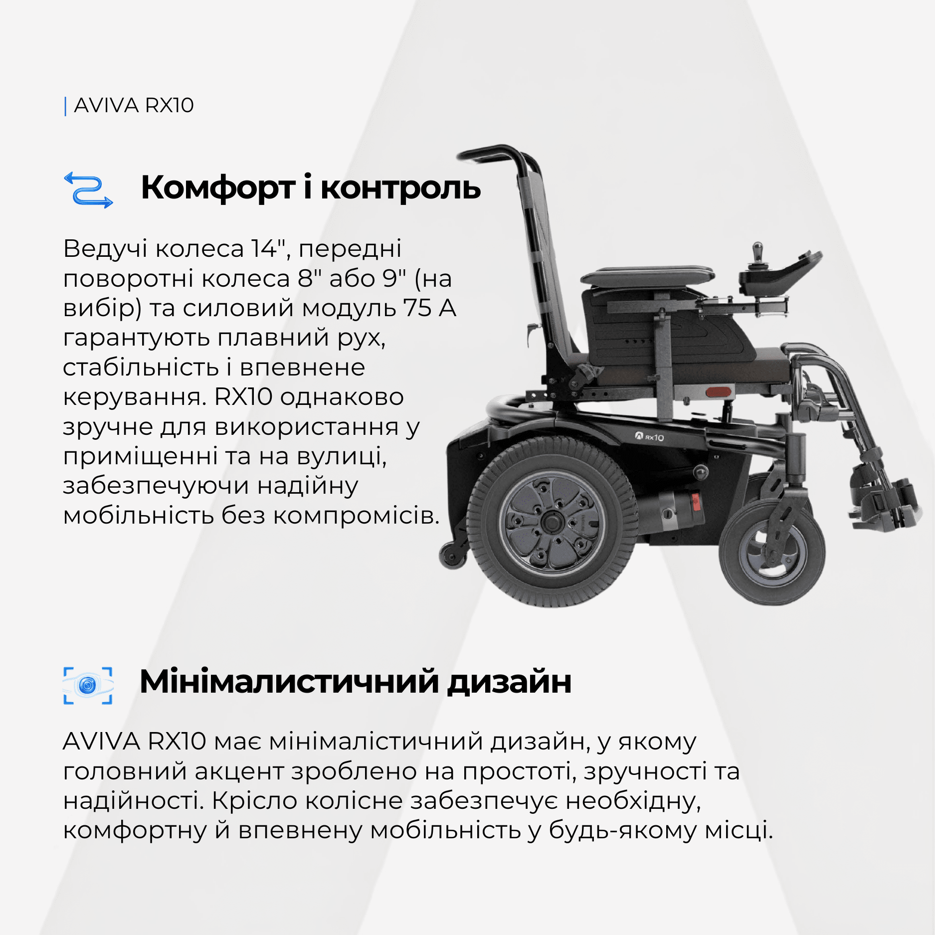 Крісло колісне з електроприводом Invacare AVIVA RX10 (AVIVA RX10-2869)